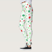 Groen en Rode Polka Gedotteerde Leggings (Links)