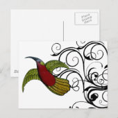 Groen en Rode Vogel Briefkaart (Voorkant / Achterkant)