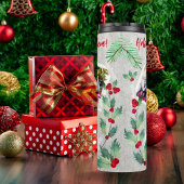 Groen en Rood 5 Fotosjabloon Kerstmis Thermosbeker