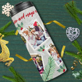 Groen en Rood 5 Fotosjabloon Kerstmis Thermosbeker