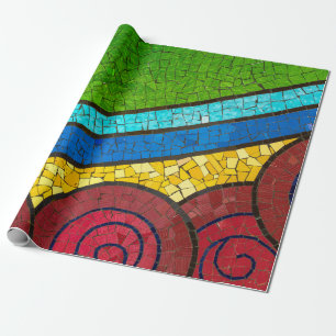 Groen en rood abstract schilderij cadeaupapier