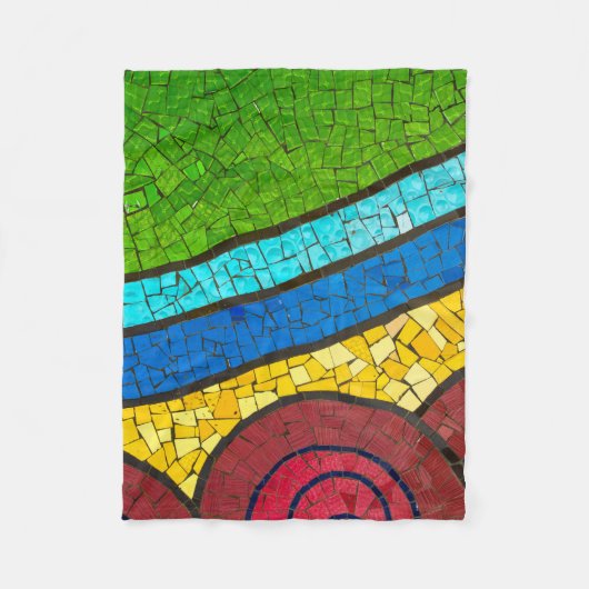 Groen en rood abstract schilderij fleece deken (Voorkant)