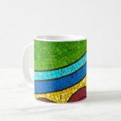 Groen en rood abstract schilderij koffiemok (Voorkant links)