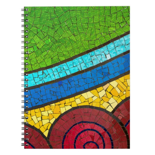 Groen en rood abstract schilderij notitieboek (Voorkant)