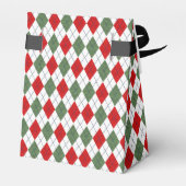 Groen en Rood Argyle Patroon Persoonlijk Bedankdoosjes (Achterkant)