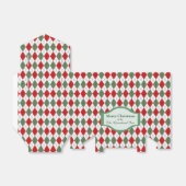 Groen en Rood Argyle Patroon Persoonlijk Bedankdoosjes (Uitgevouwen)