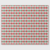Groen en rood argylepatroon cadeaupapier (Vlak)
