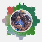 Groen en Rood Artful Geschilderd Lijst Foto Ornament Kaart (Voorkant)