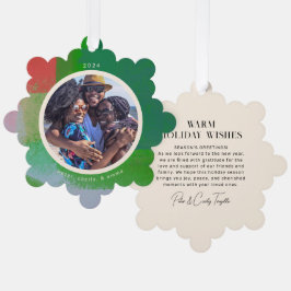 Groen en Rood Artful Geschilderd Lijst Foto Ornament Kaart