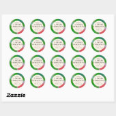 Groen en Rood Artful geschilderd Lijst Gift Ronde Sticker (Vel)