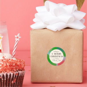 Groen en Rood Artful geschilderd Lijst Gift Ronde Sticker