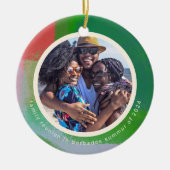 Groen en Rood Artful Geschilderd Lijst Twee Foto Keramisch Ornament (Voorkant)