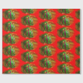 Groen en rood bol omwikkelpapier cadeaupapier (Vlak)