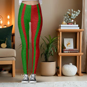 Groen en Rood Breien Leggings
