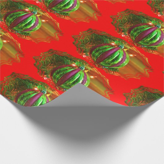 Groen en rood bulkpapier cadeaupapier (Hoek)