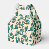 Groen en rood cactus patroon bedankdoosjes (Voorkant Zijde)