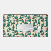 Groen en rood cactus patroon bureaumat (Keyboard & Muis)