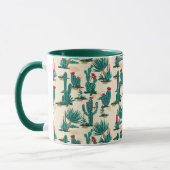Groen en rood cactus patroon mok (Links)