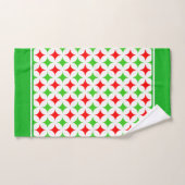 Groen en Rood Diamond Star-patroon op wit Bad Handdoek (Handdoek)