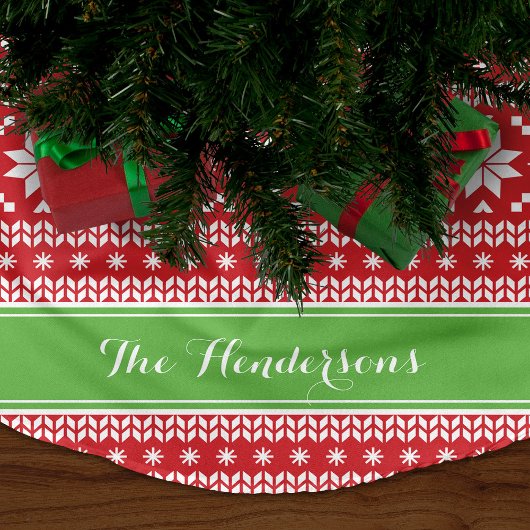 Groen en rood Fair Isle Monogram Kerstboom Rok