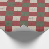 Groen en rood, feestelijk, opbergpatroon cadeaupapier (Hoek)