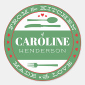 Groen en Rood Gemaakt Met Love Food Gift Sticker (Voorkant)