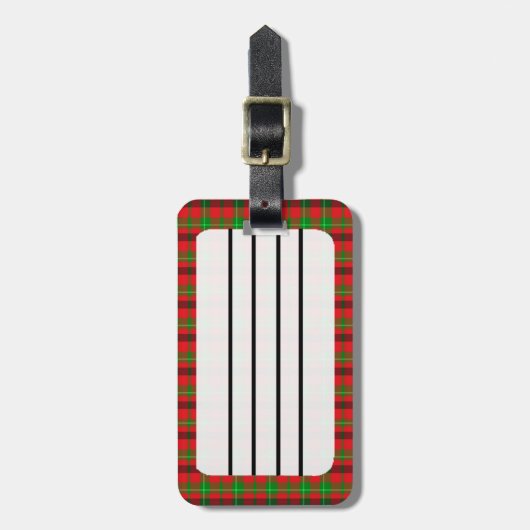 Groen en rood geplakt patroon bagagelabel (Voorkant verticaal)
