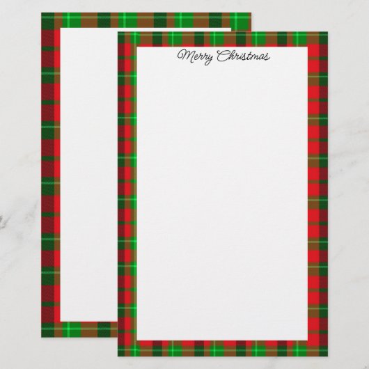 Groen en rood geplakt patroon briefpapier (Voorkant / Achterkant)