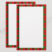 Groen en rood geplakt patroon briefpapier (Voorkant / Achterkant)