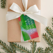 Groen en rood geschilderd Abstract kerstfeest Cadeaulabel