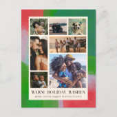 Groen en rood geschilderd Lijst en zeven foto's Feestdagenkaart (Voorkant)