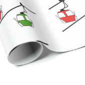 Groen en rood gondels kerstinpakpapier. cadeaupapier (Rol Hoek)