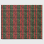 Groen en Rood Grid Kerstpatroon Cadeaupapier (Vlak)