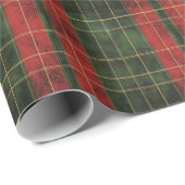 Groen en Rood Grid Kerstpatroon Cadeaupapier (Rol Hoek)