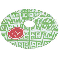 Groen en Rood Grieks Sleutel Monogram