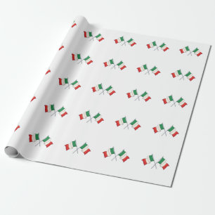 Groen en rood Italiaans vlagpatroon Cadeaupapier