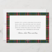 Groen en rood kariert foto feestdagenkaart (Achterkant)