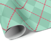 Groen en rood kerst-mint inpakpapier (Rol Hoek)