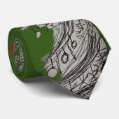 Groen en Rood Kerst Stropdas (2023 Editie) (Opgerold)