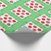 Groen en rood kerstcadeautje voor het land cadeaupapier (Hoek)