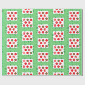 Groen en rood kerstcadeautje voor het land cadeaupapier (Vlak)