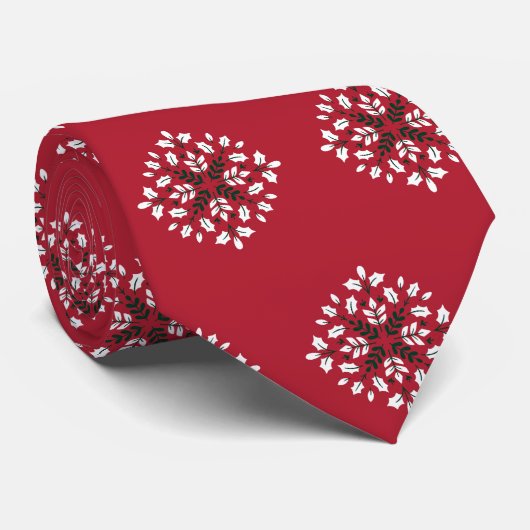 Groen en rood kerstpatroon stropdas (Opgerold)