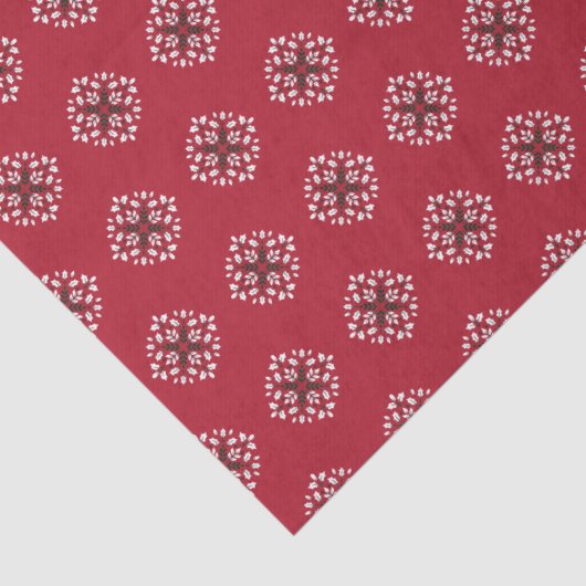 Groen en rood kerstpatroon tissuepapier (Detail)