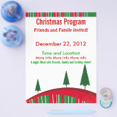 Groen en Rood Kerstprogramma Flyer (Enkel)