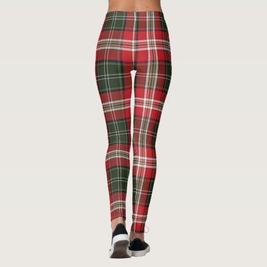Groen en rood Koninklijk Stewart Tartan Leggings (Achterkant)