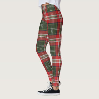 Groen en rood Koninklijk Stewart Tartan Leggings
