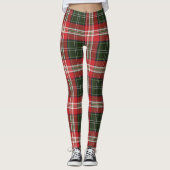 Groen en rood Koninklijk Stewart Tartan Leggings (Voorkant)