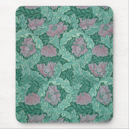 Groen en rood kranspatroon (door William Morris) Muismat