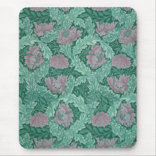 Groen en rood kranspatroon (door William Morris) Muismat