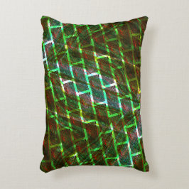 Groen en rood, krassen en wandeffect accent kussen